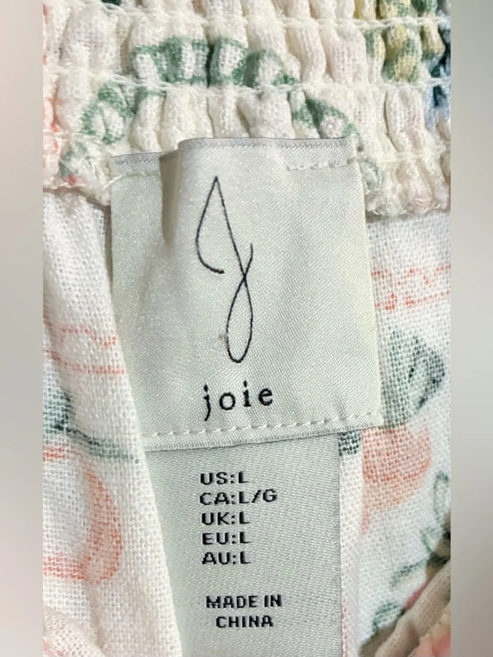 Joie Novelty Wide Leg Linen Pants Sz L  Pull On Fruit Organic Breathable Comfy - Picture 4 of 10